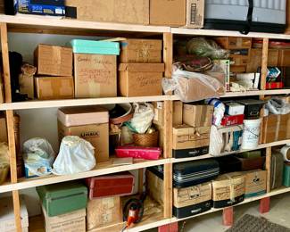 Unbelievable amount of Christmas Decorations, all VERY clean and neatly stored. Don't miss box after box after dozens of crates--enough to decorate a hotel.