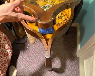 #142 -	$120 Triangle curio table 22x22x29
