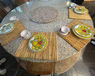 #57 -$460 Italian pottery set of plates - 34 pieces & 2 chips under plates made by Desimone in 1964 RARE