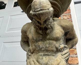 #6 - $1,800 Garden Statue pair of men with bowls 15Wx17Dx46H