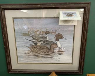 #112 -	$80 The Ducks limited print 30Wx27T Tan brunet
