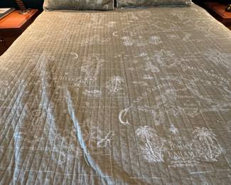 #131 -	$80 Tommy Bahama Queen size mattelasse & 2 shams 
