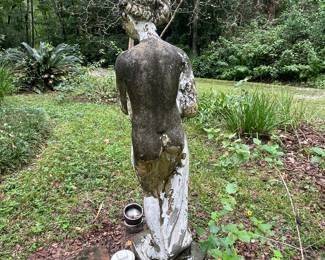 #5 -$200 	Garden Statue white and green 13Wx12Dx52H
