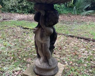 #15 -$280 Garden cherub bird bath 22x33
