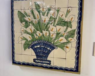 #174 - $75 - Tile composition of Cala lilies 24x24