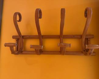 #164 - $75 - Wall Mounted 0Bentwood French Coat and Hat Holder