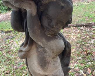 #15 -$280 Garden cherub bird bath 22x33
