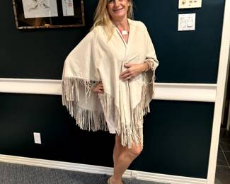 $100 - Yvonne La Fleur New Orleans Shawl cream