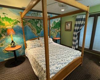 #136 -	$375 Bernardt Four poster bed Queen 66x84 (some damage)

