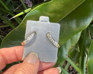 #47J - $375 - 1/2 ctw hoops earrings French backs 4.4 grams 