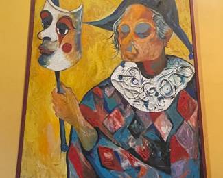 #61 -$1,000 Arnold painting Harelquin 38x48
