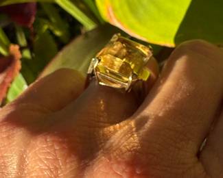 $350- large citrine on 14kt gold - size 5 