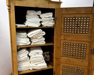 #114 -	$495 English pine armoire 34Wx18Dx78H
