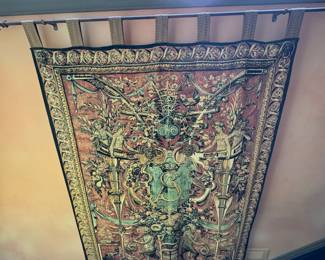 #127 -	$550 tapestry on cotton 1970's 75 w/out add 5"x 56
