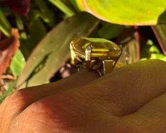 $350- large citrine on 14kt gold - size 5 