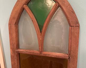 #153 - $300 - Stained glass window cathedral style 62"x21"