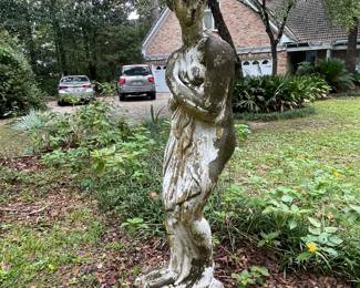 #5 -$200 	Garden Statue white and green 13Wx12Dx52H