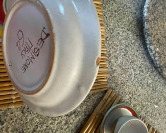 #57 -$460 Italian pottery set of plates - 34 pieces & 2 chips under plates made by Desimone in 1964 RARE