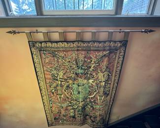 #127 -	$550 tapestry on cotton 1970's 75 w/out add 5"x 56
