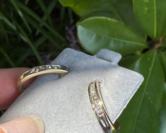 #47J - $375 - 1/2 ctw hoops earrings French backs 4.4 grams 