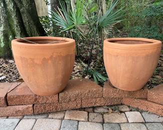 #9 - $60 Two terracotta planters 19x18
