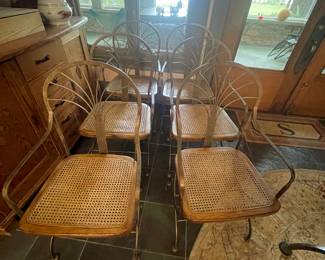 #55 -$600 Set of 6 Drexel Mesa Collection wrought iron armchairs 
