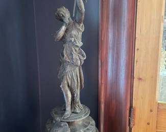 #78 -$100 22Hx9 Spelter statue 
