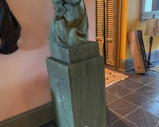 #40 -$450 Planter greek goddess green cement 17x17x60