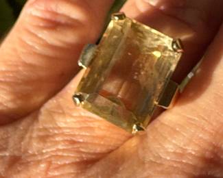 $350- large cirtrine on 14kt gold - size 5 
