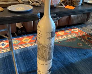 #173 - $50 - Fasko pottery bottle sketch book 7x12x44 (fracture at neck)