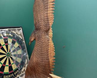 #111 -	$200 	Wood carved flying Eagle 9x38
