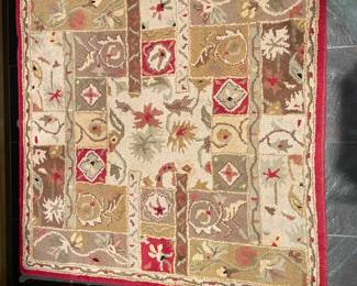 #60 -$100 Kaleen rug 3'9 x 3'9 square red