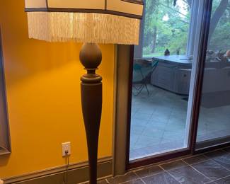 #66 -$350 Carved Wood floor lamp 15x68
