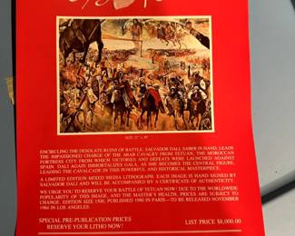 #102 -	$400 Salvador Dali 22x30 The Battle of Tetuan CLXXIV/CCL