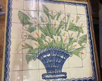 9#88- $80 Tile composition Calla lily 
