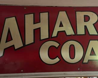 Doubled Sided Metal Sahara Coal Sign 12” x 30”