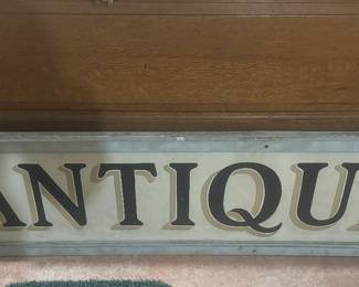 Vintage Antique Sign. And a neon antique open sign