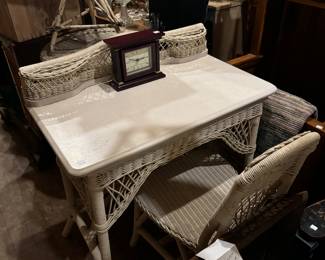 Wicker Desk and Chair
