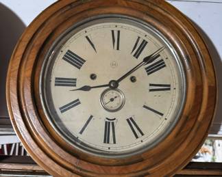 Seth Thomas 14 1/2” diameter wall clock; Walnut Case