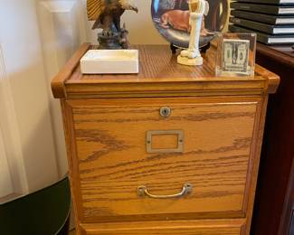 Oak 2 drawer file cabinet