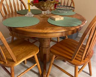 Oak table & chairs