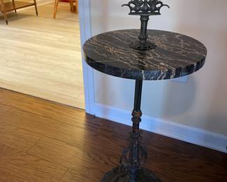 Cast iron & marble smoking stand