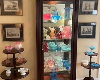 Curio w/Fenton collection