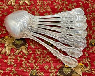 Spoons from the set of Reed & Barton Mirrorstele Francis I pattern sterling silver handle flatware