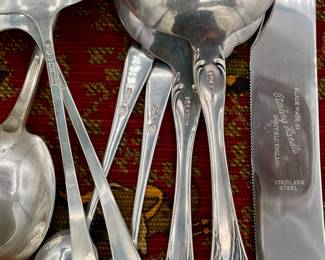 More silver plate and sterling silver handled flatware, including Sheffield England 