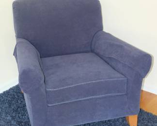 Vintage arm chair, royal blue