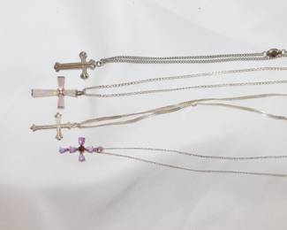 Costume jewelry - necklaces with crucifix pendants
