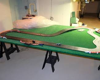 Another view of Carrera 132 Formula Champions race track set with two cars and controller