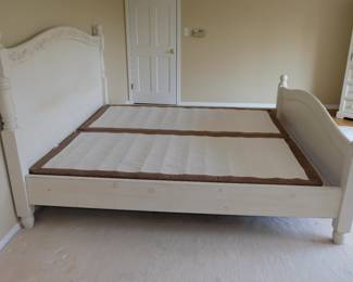 Vintage painted bedframe, headboard and footboard