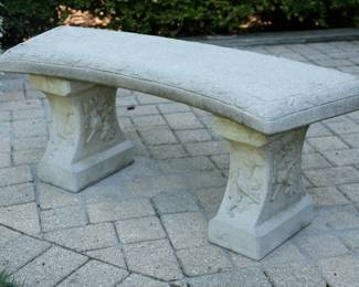 Concrete garden bench